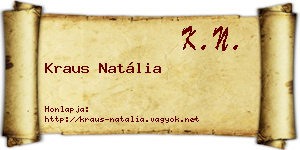 Kraus Natália névjegykártya