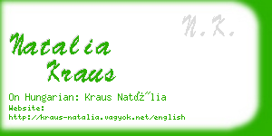 natalia kraus business card